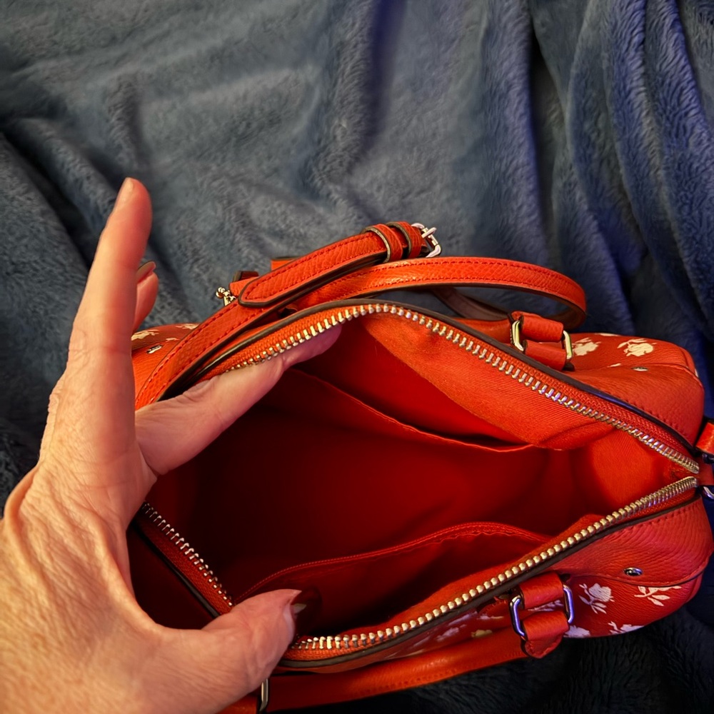 Coach Red Floral Satchel - Picture 2 of 4